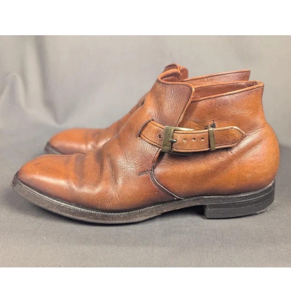 Mens 8D | Women 9.5 Vtg 70s Mason Shoes Monk Strap Boot Leather USA Disney Bound